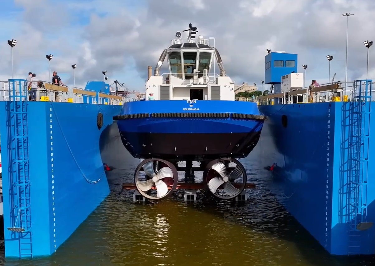 Master Boat Builders Launches Titan, Second of Eight Tugs Built for Maritime Partners