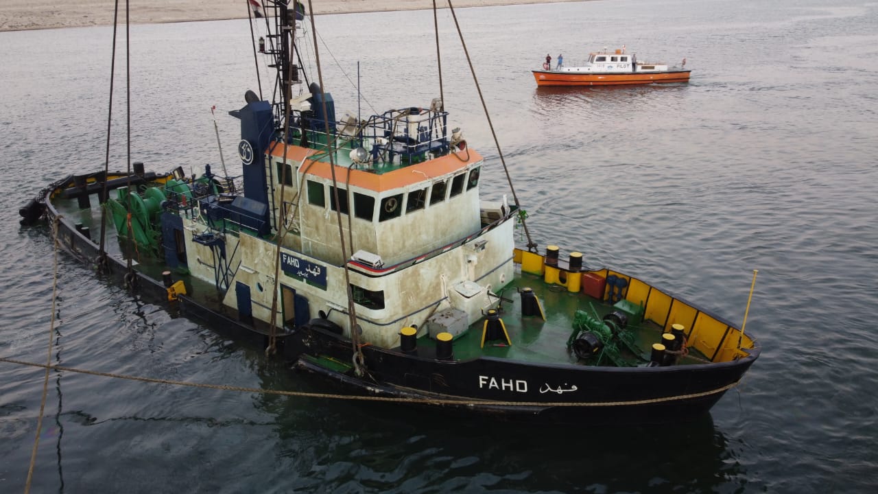 Suez Canal Authority successfully recovered the sunken tugboat FAHD