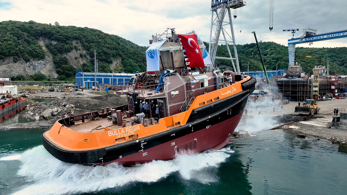 The journey begins: Med Marine launched the first of six state-of-art tugboats for OMMP